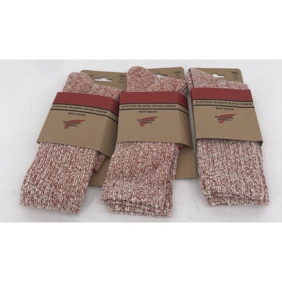 Red Wing Socks Accessories - Red Wing Shoes Cotton Ragg Crew Socks Women’s‎ Size 4-7 Mens 3-6 Red Three Pairs